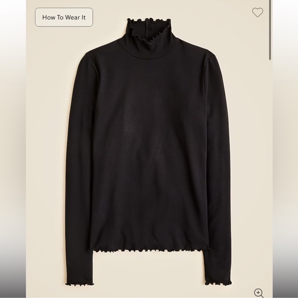 J.Crew Refined rib lettuce-trim turtleneck